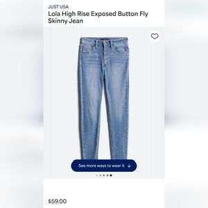 Just USA Light Blue High Rise Skinny Jeans